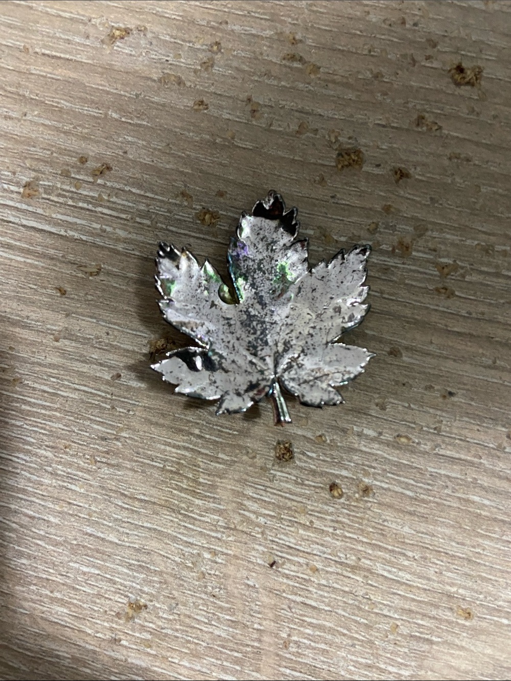 Vintage Silver Tone Maple Leaf Brooch Pin